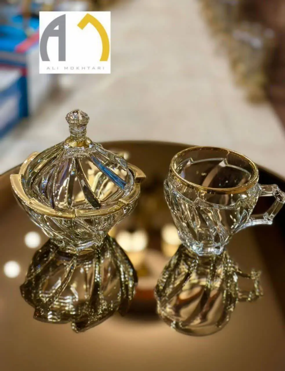 ✅#فنجان_و_قندان_الینور_لب_طلا
