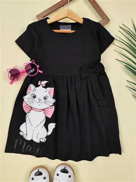 پیراهن چاپی خرگوش و گربه 
