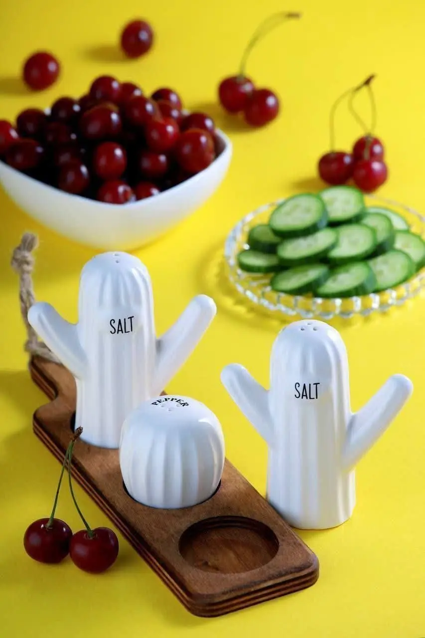 نمکدان ۳تایی کاکتوس
