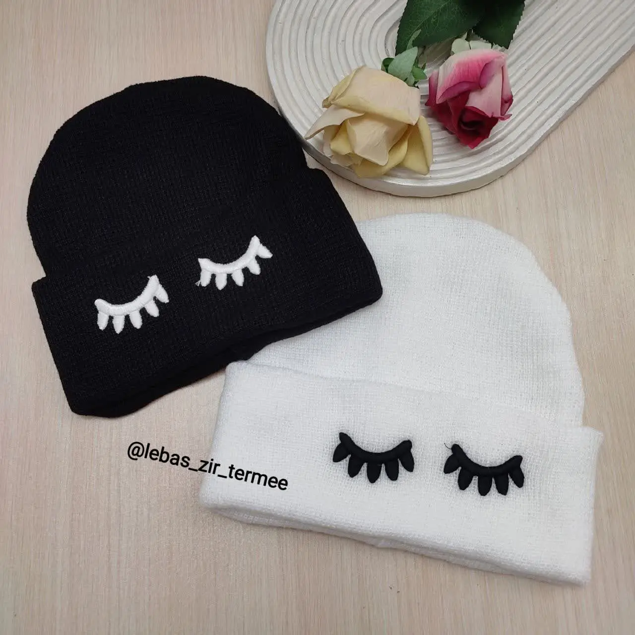 💢#کلاه بافت دولایه طرح چشمک اسپرت
