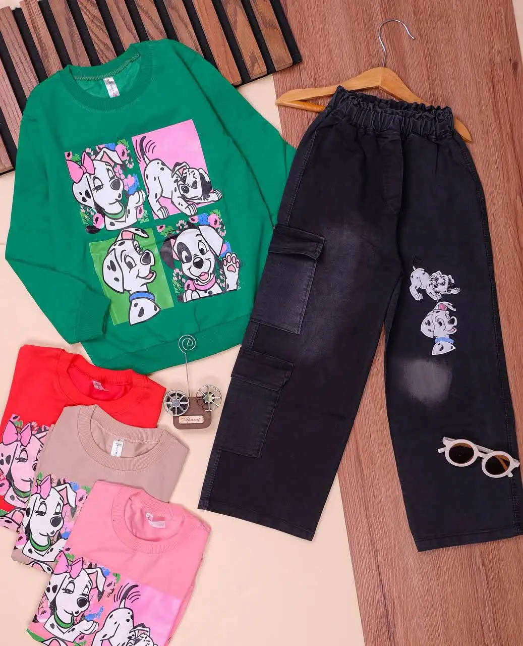 👕نام#بلوز شلوار لی زغالی دخترانه 
