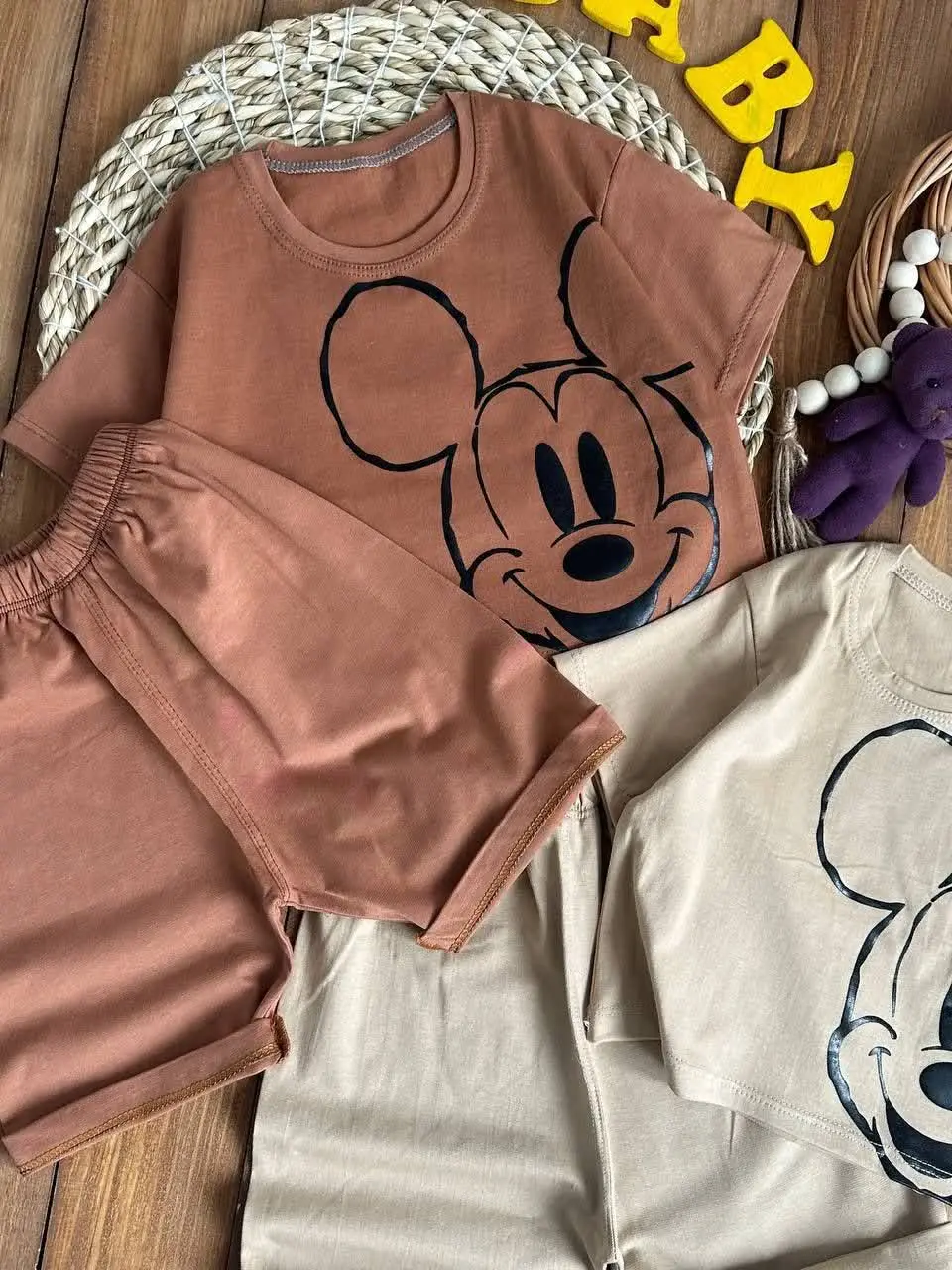 🌸کراپ شلوارک طرح میکی🌸
