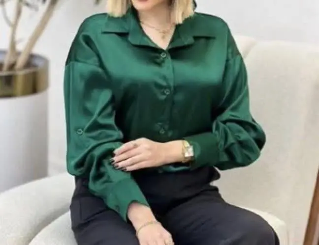 🖋نام: شومیز جلو دکمه‌ای ساتن
