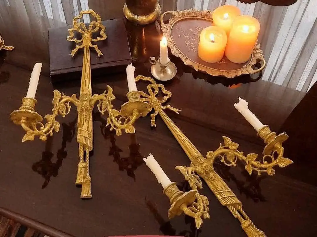 یک جفت دیوارکوب برنزی لاکچری
