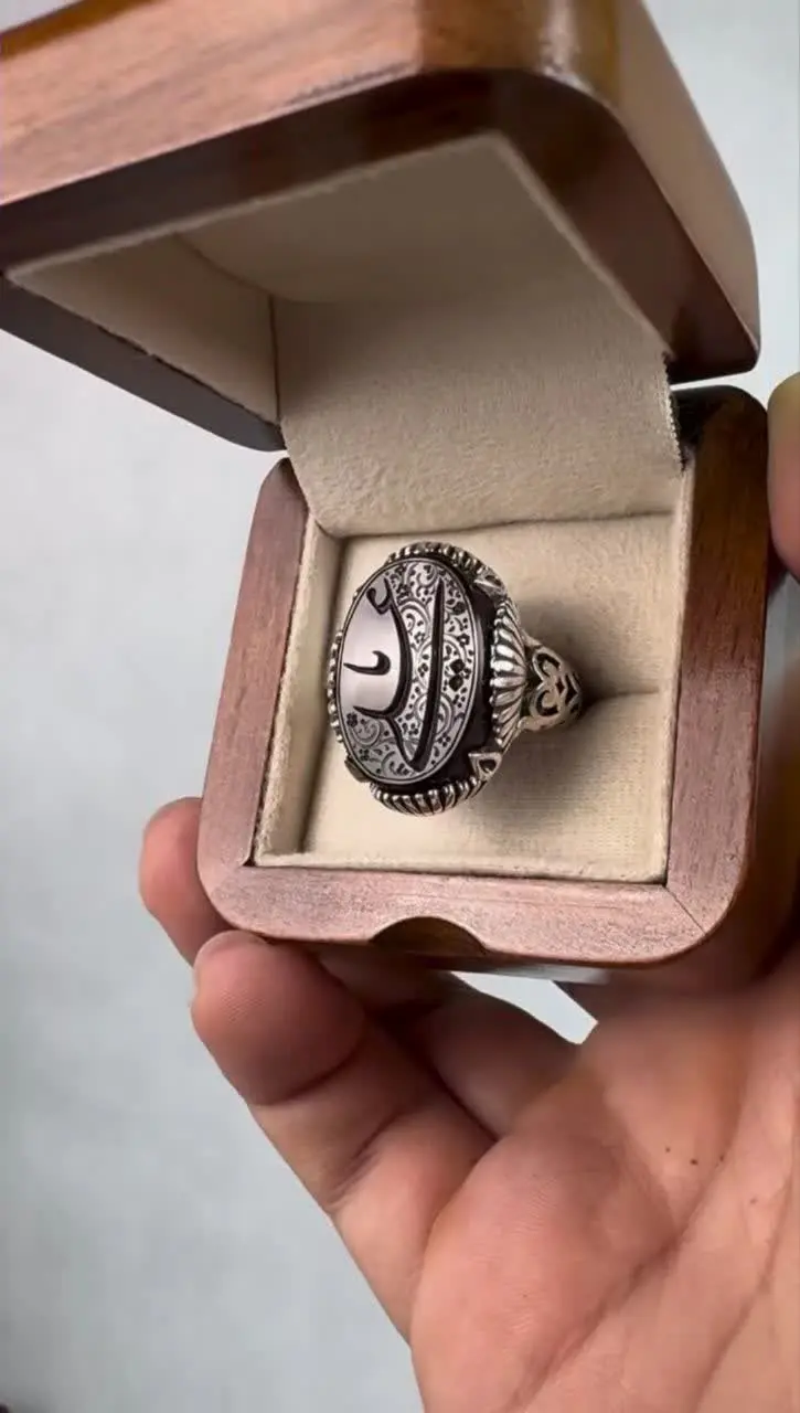 💎انگشتر عقیق مشکی اصل مردانه