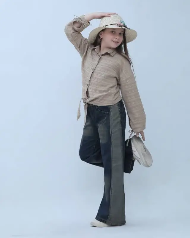 🎄 شومیز پایین گره ای دختران...