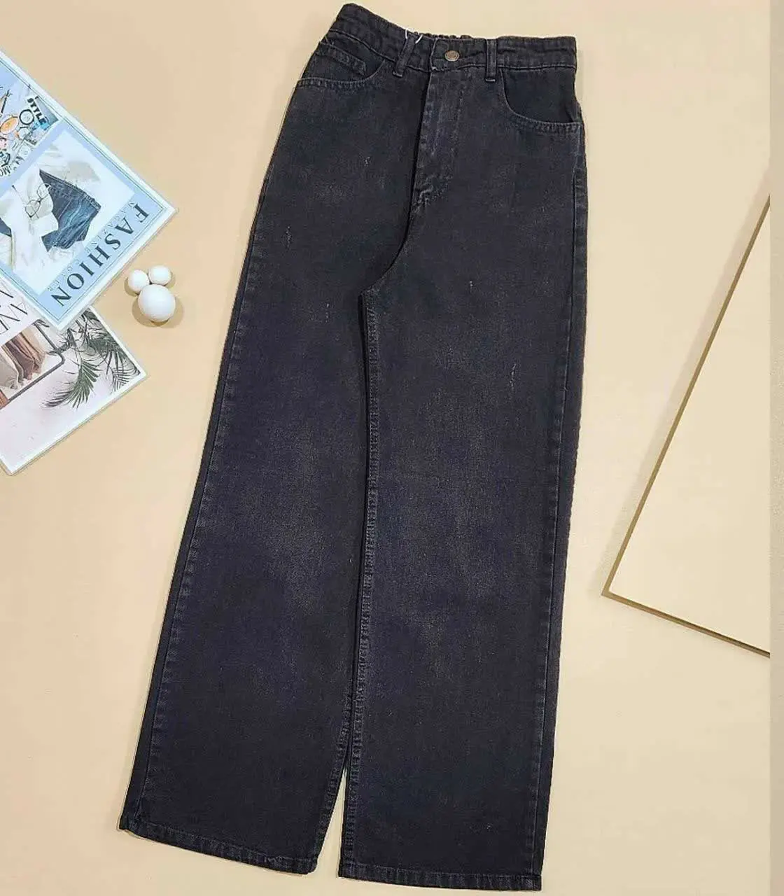 شلوار نیم بگ مدل واید جین شیک فوق العاده عالیییی❄️کالکشن زمستانه❄️
