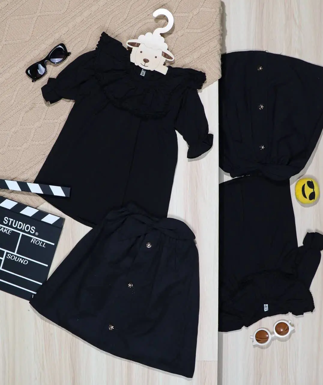 👫شومیز و دامن مشکی بوگاتی/میکرو یقه کش 👫
