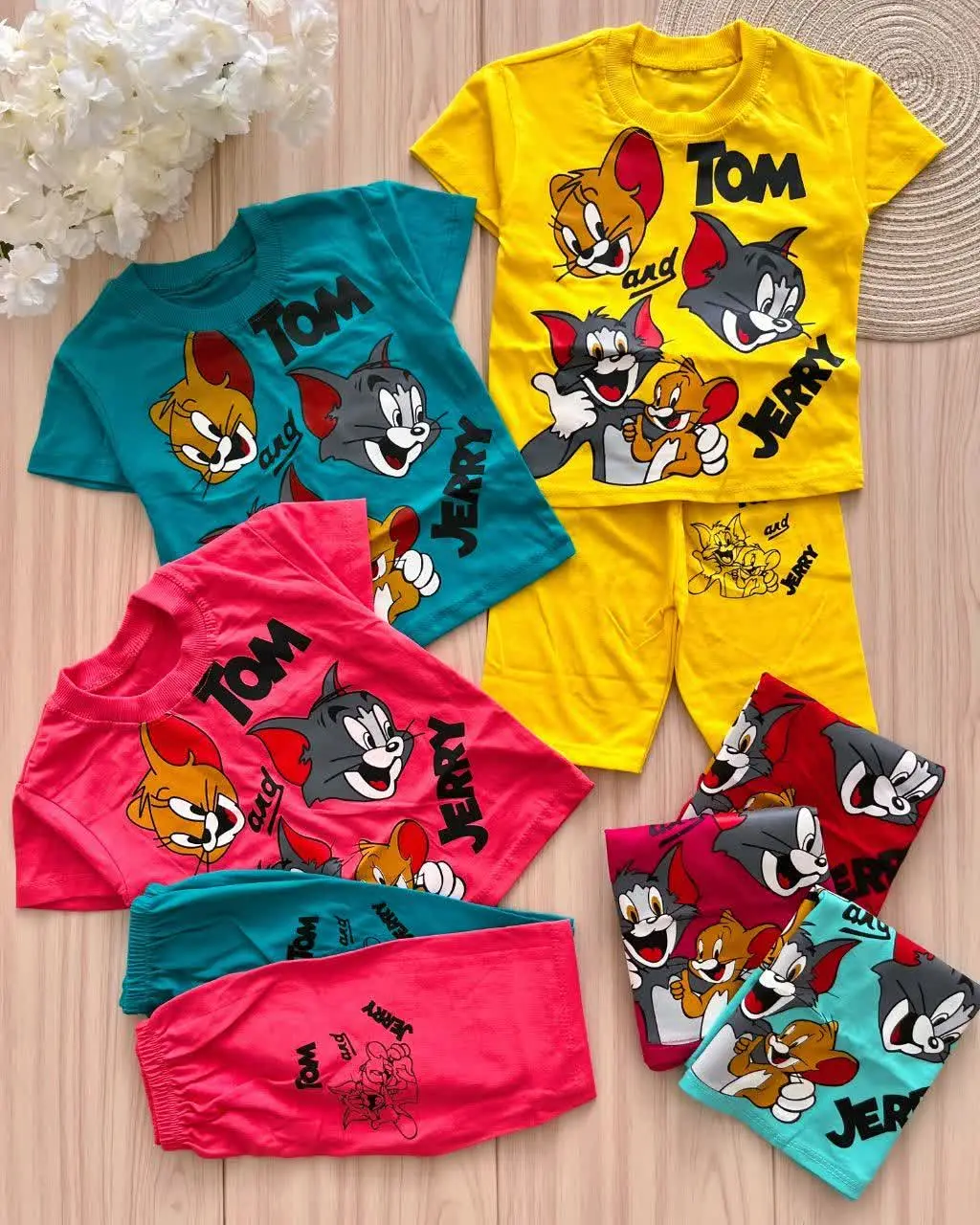 لباس بچه گانه تیشرت شلوارک تام و جری
