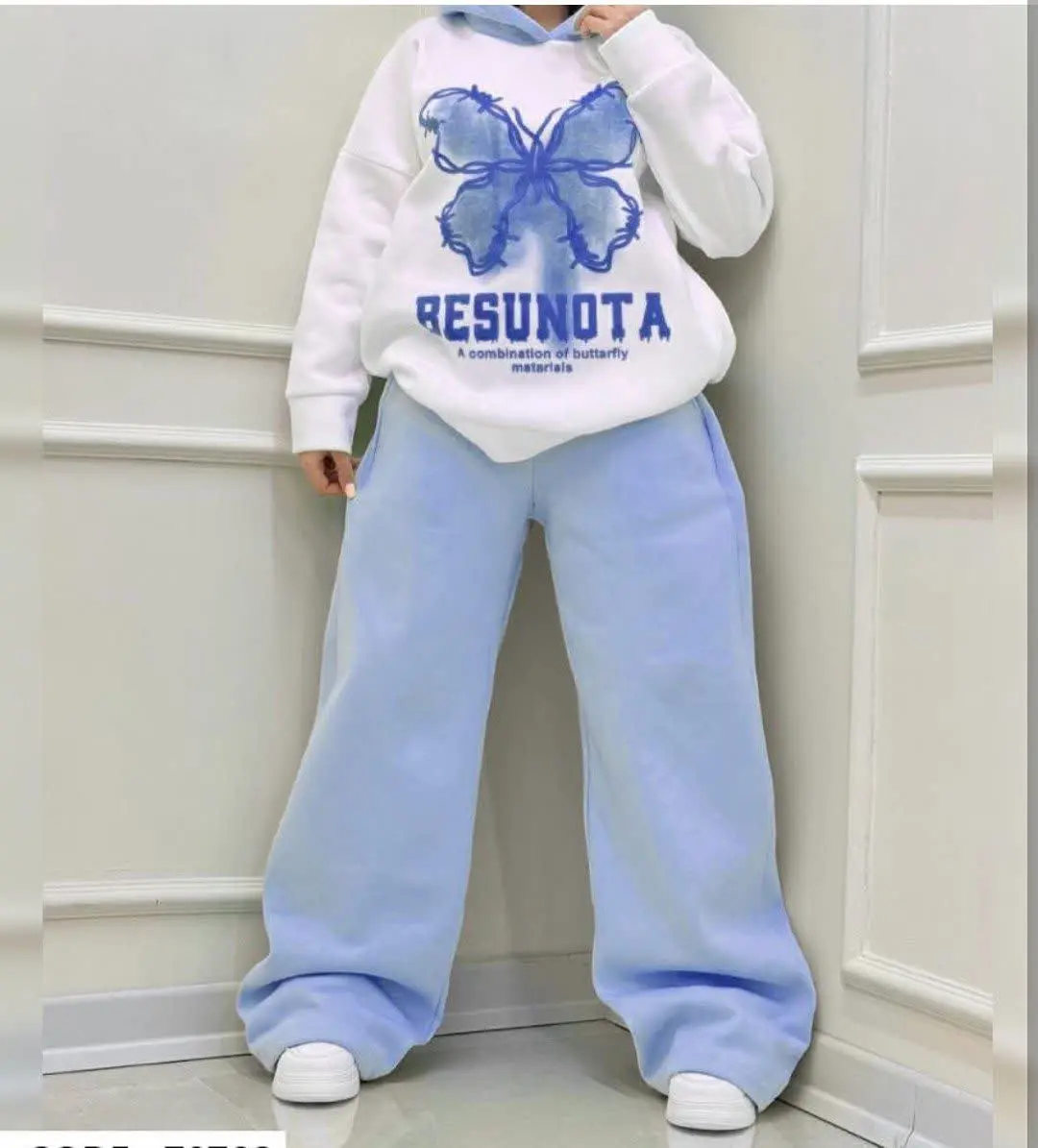 ست هودی شلوار بگ پروانه