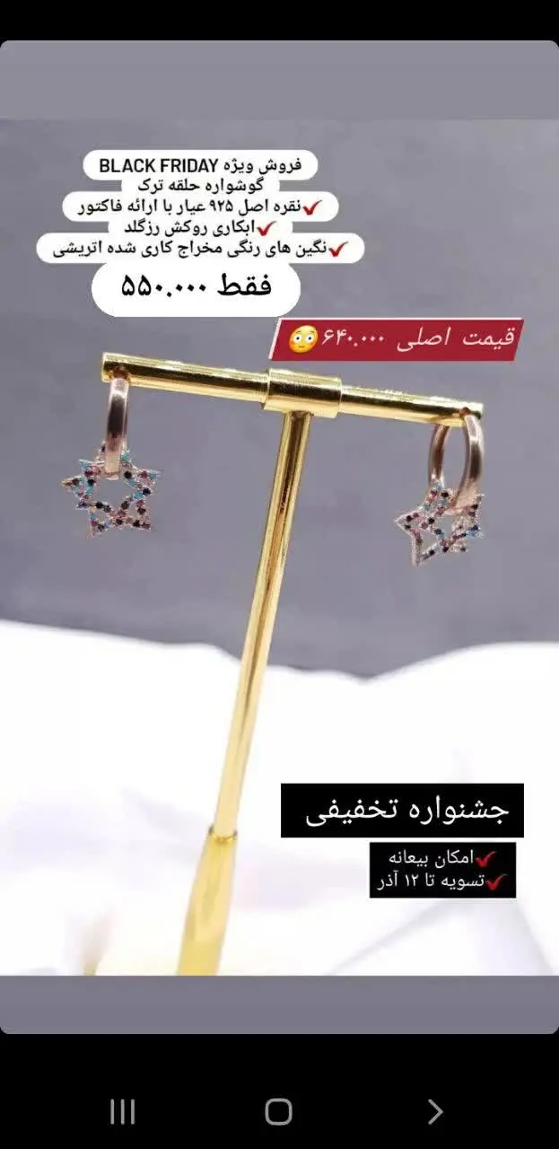 🎊گوشواره حلقه ترک
