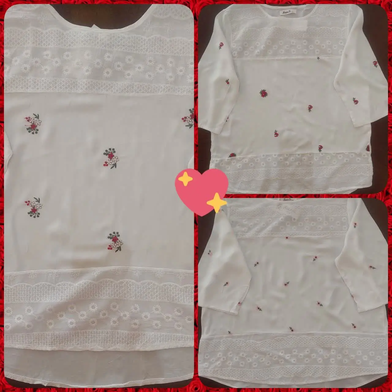 ⚘️شومیز خامه دوزی گلدوزی شده⚘️
