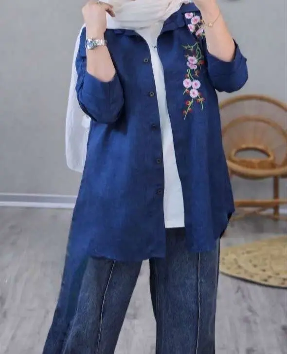 شومیز گلدوزی روژین