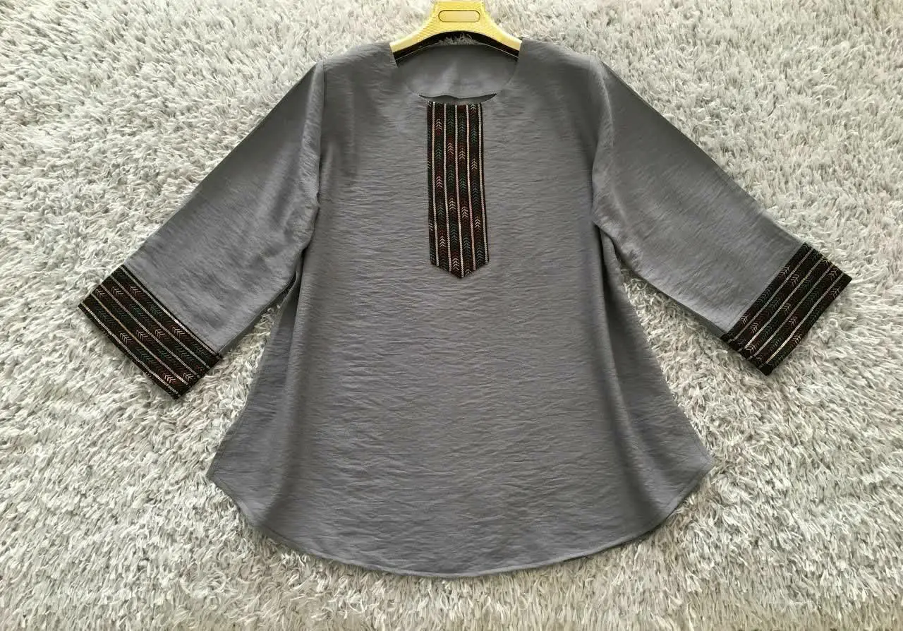 🛍 🌹 شومیز یقه گرد بیگ سایز 
