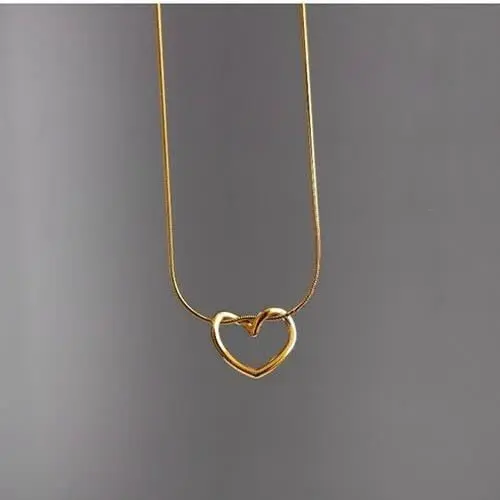 گردنبند استیل قلب توخالی شی...