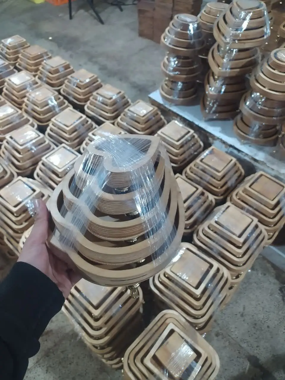 سینی ۵ تیکه پایه دار چوبی در ۴ طرح 🤩🤩🤩
