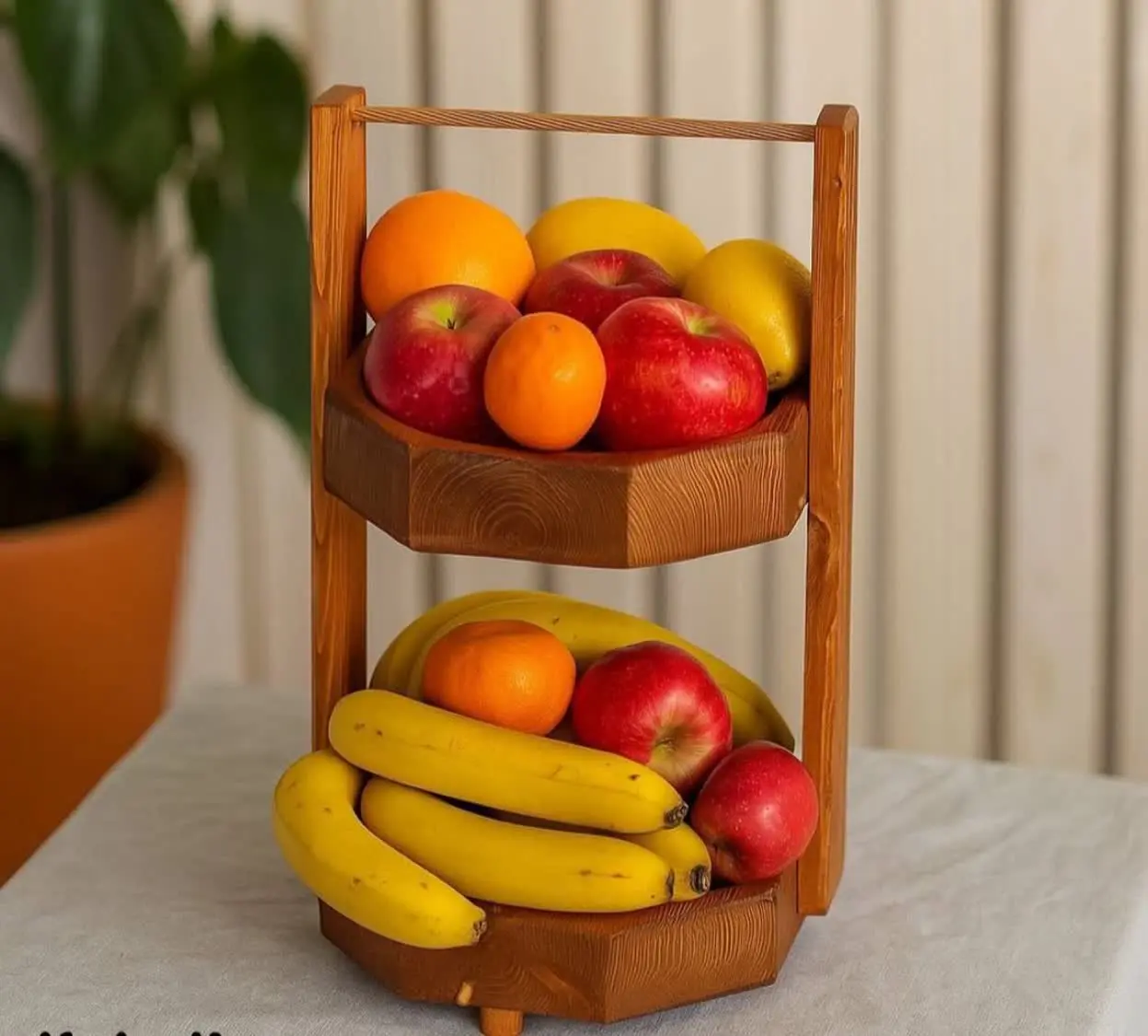 💥استند چوبی دوطبقه شش ضلعی💥