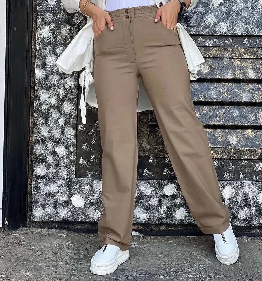 🌸 نام: شلوار نیم بگ کتان رنگی
