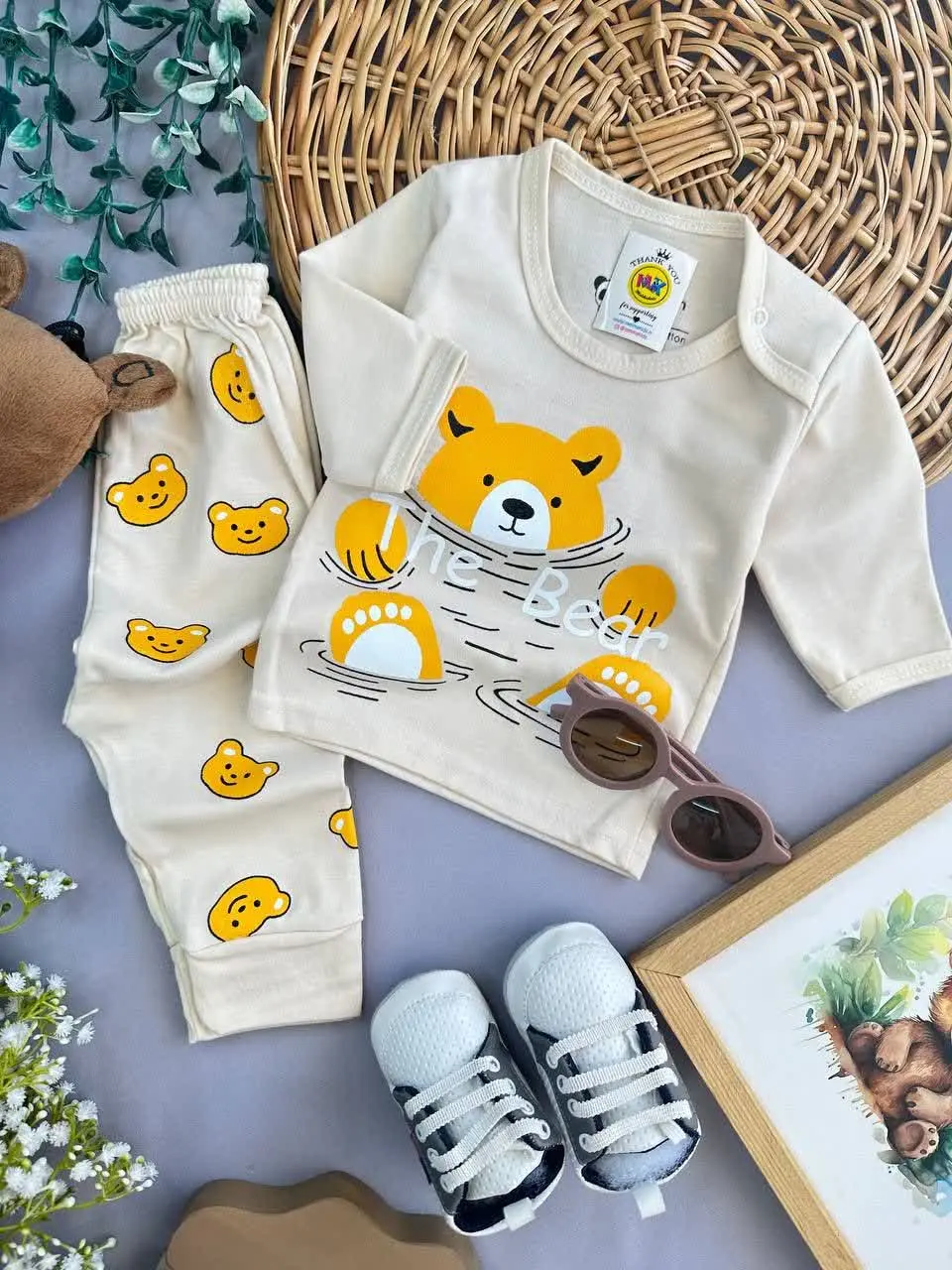 بلوز شلوار طرح خرس زیر آب ن...