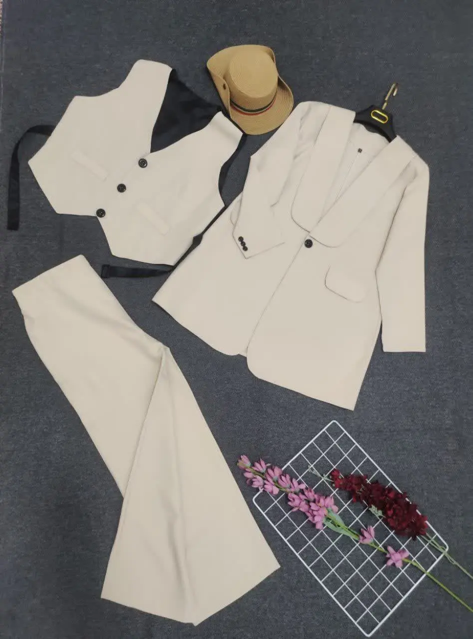 🌹نام: ست سه تیکه کت و شلوار و جلیقه ساره💥💫
