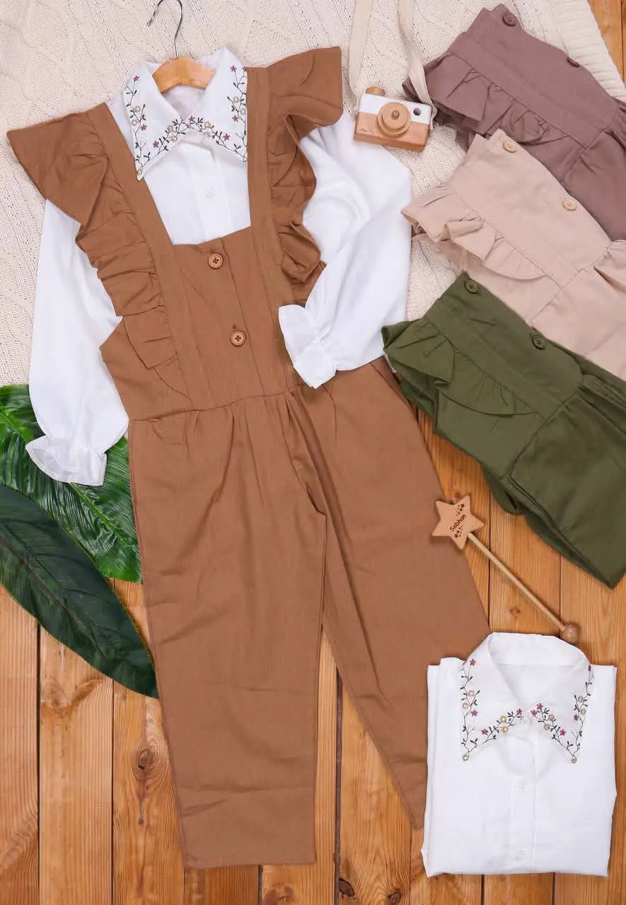 🎄شومیز و بیلرسوت کتان بغل چ...