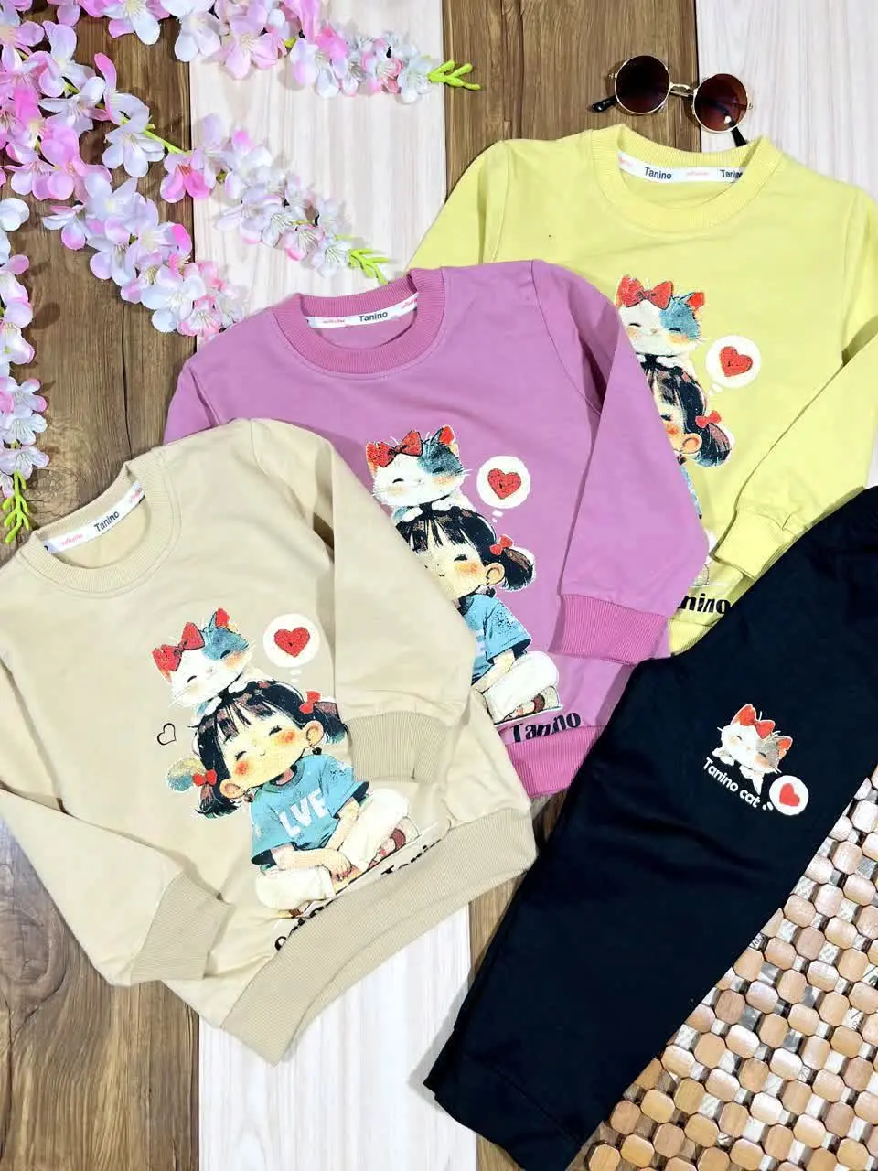 🌿 بلوز شلوار دخترک و پیشی 🌿