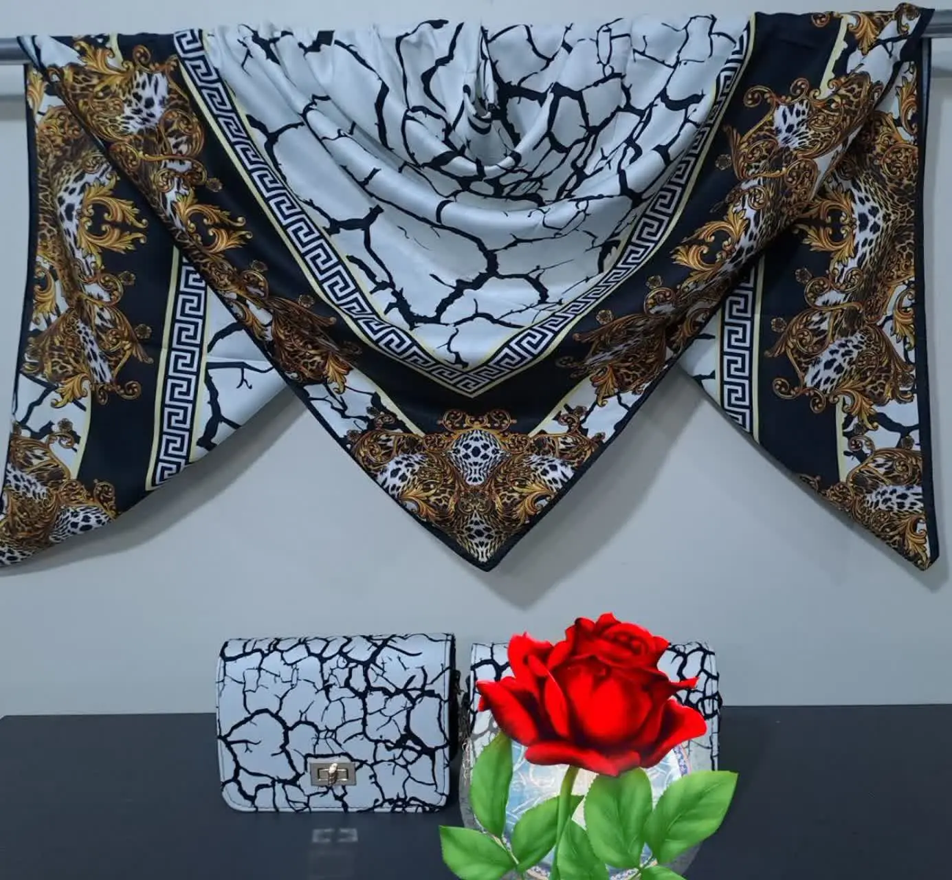 ست کیف و روسری نخی
