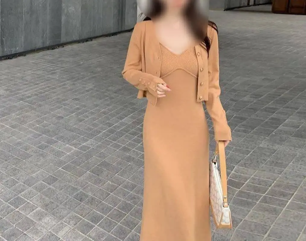 #پیراهن بافت با کت، دو تیکه 
