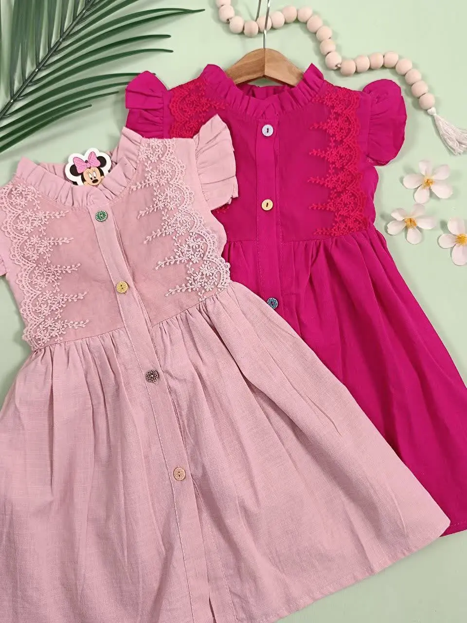 پیراهن جلو دانتل رنگی 
