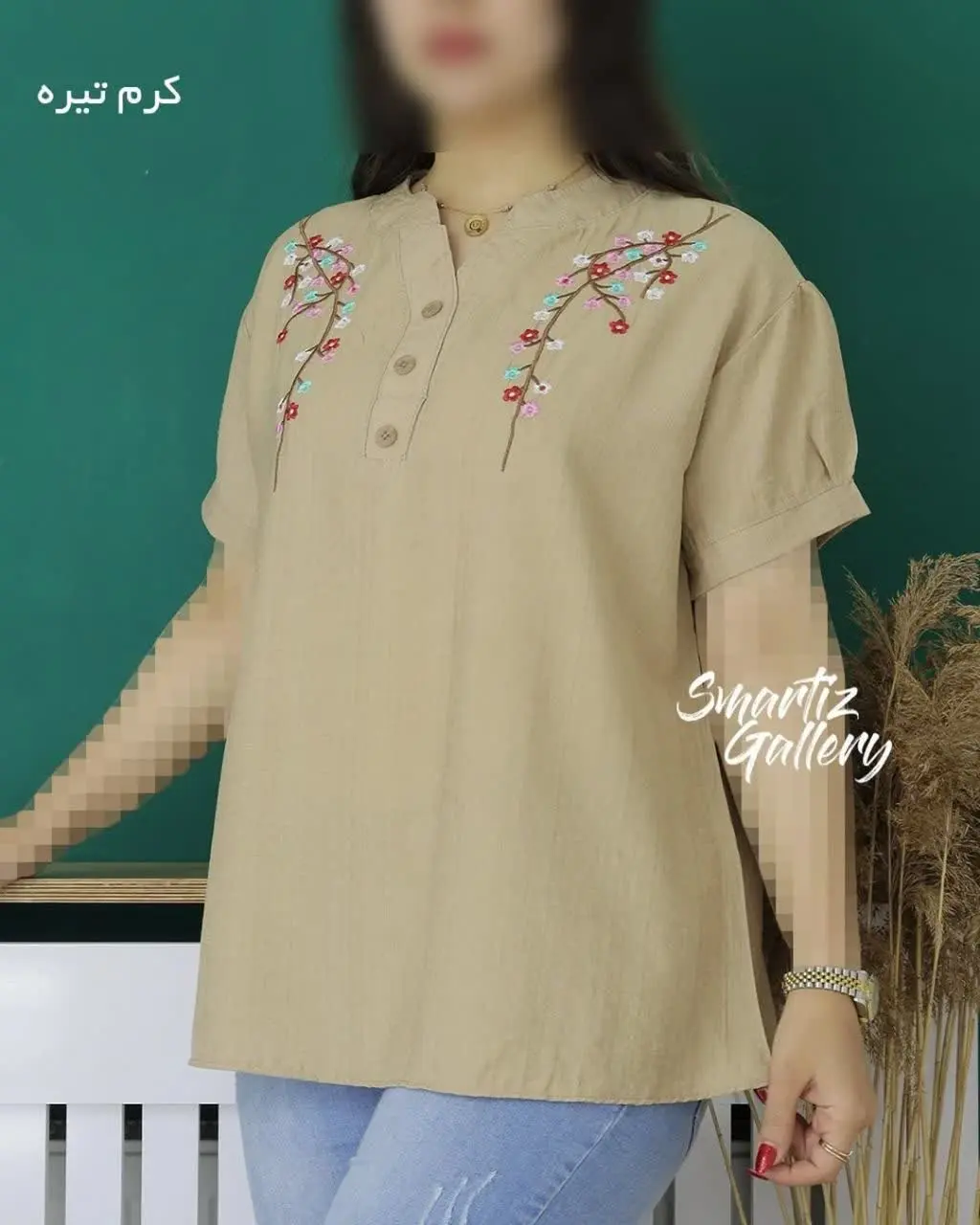 🌸تیشرت اوردم براتون مخصوص دورهمی 😍گلدوزی روش داره باهات حرف میزنه 
