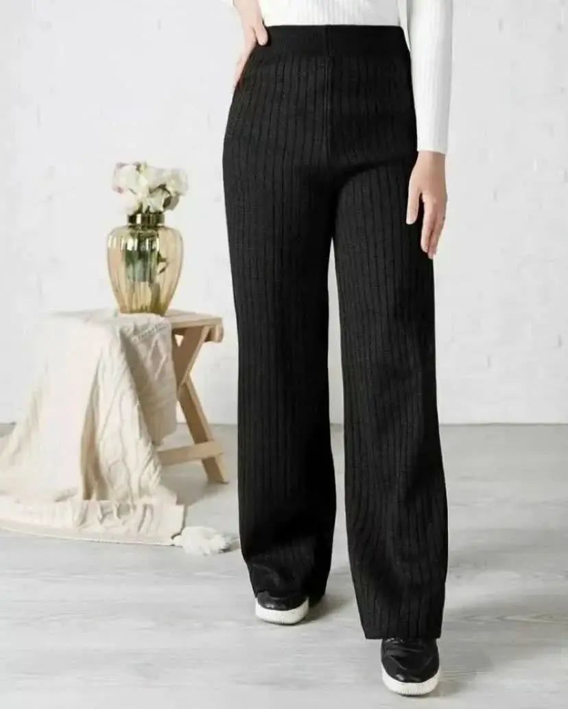 شلوار بگ بافت مشکی 🍁🍁⛄️❄️⛄️❄️ 
