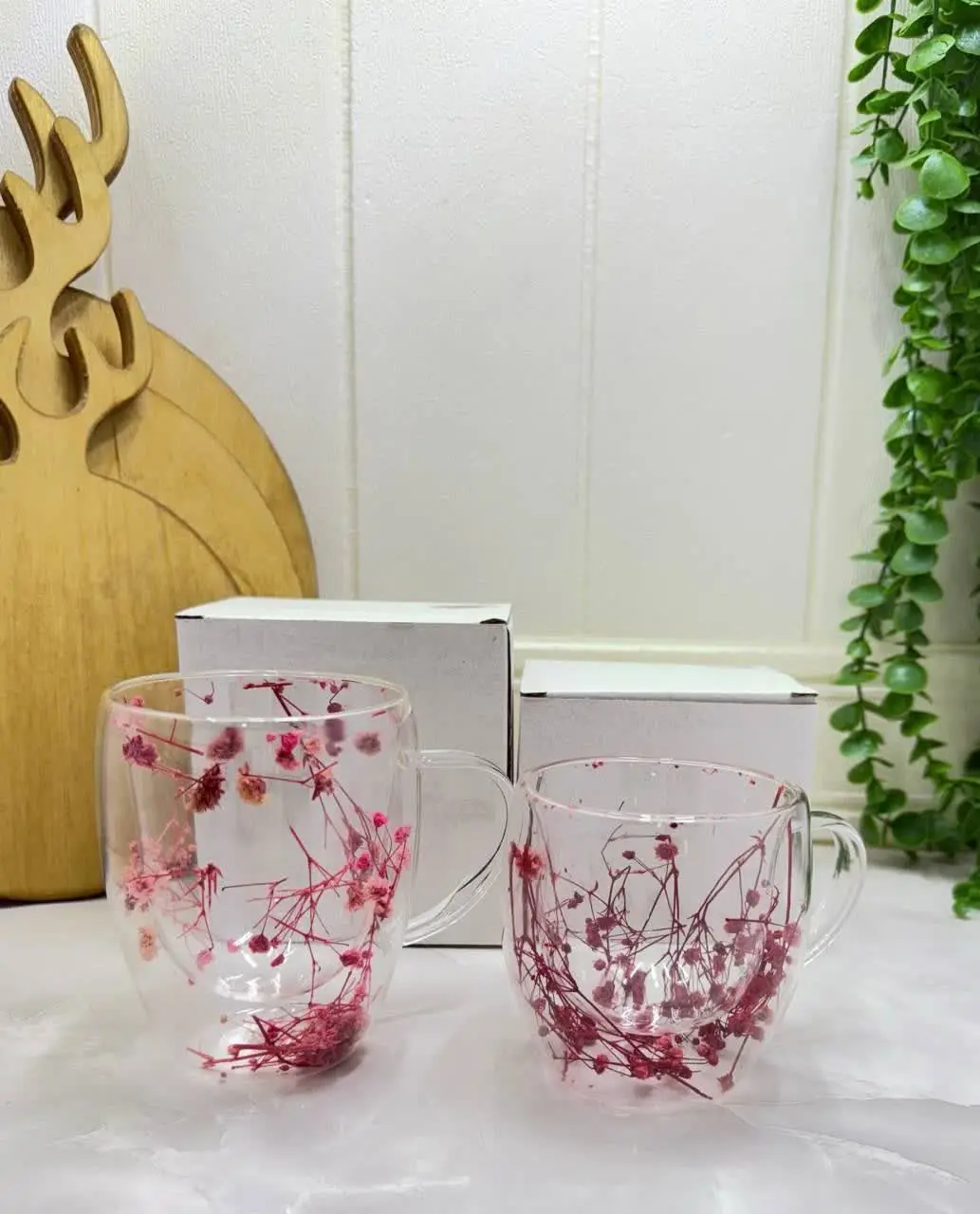 لیوان دوجداره گل خشک داردر۲...