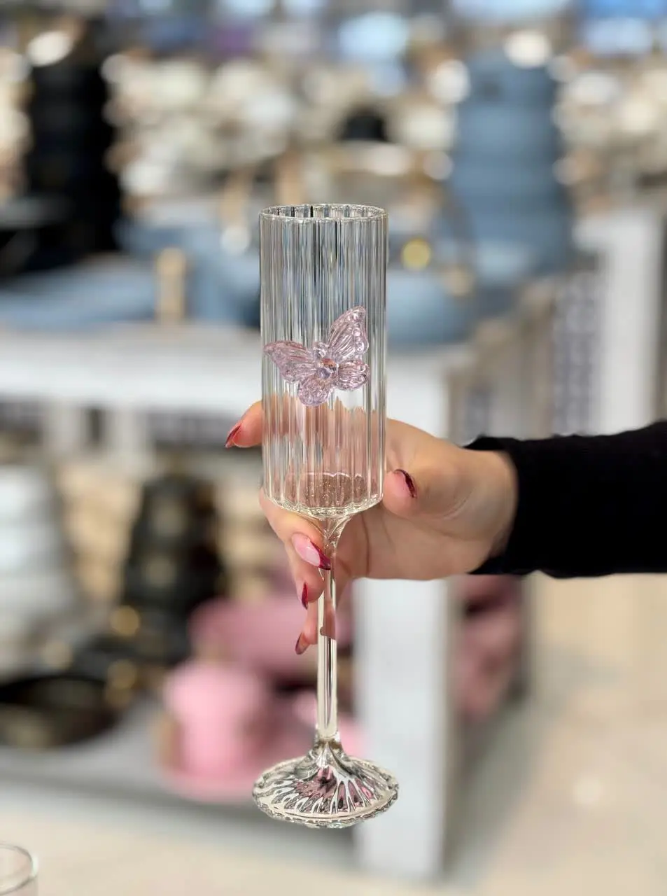 گیلاس بلند شیاردار تکی