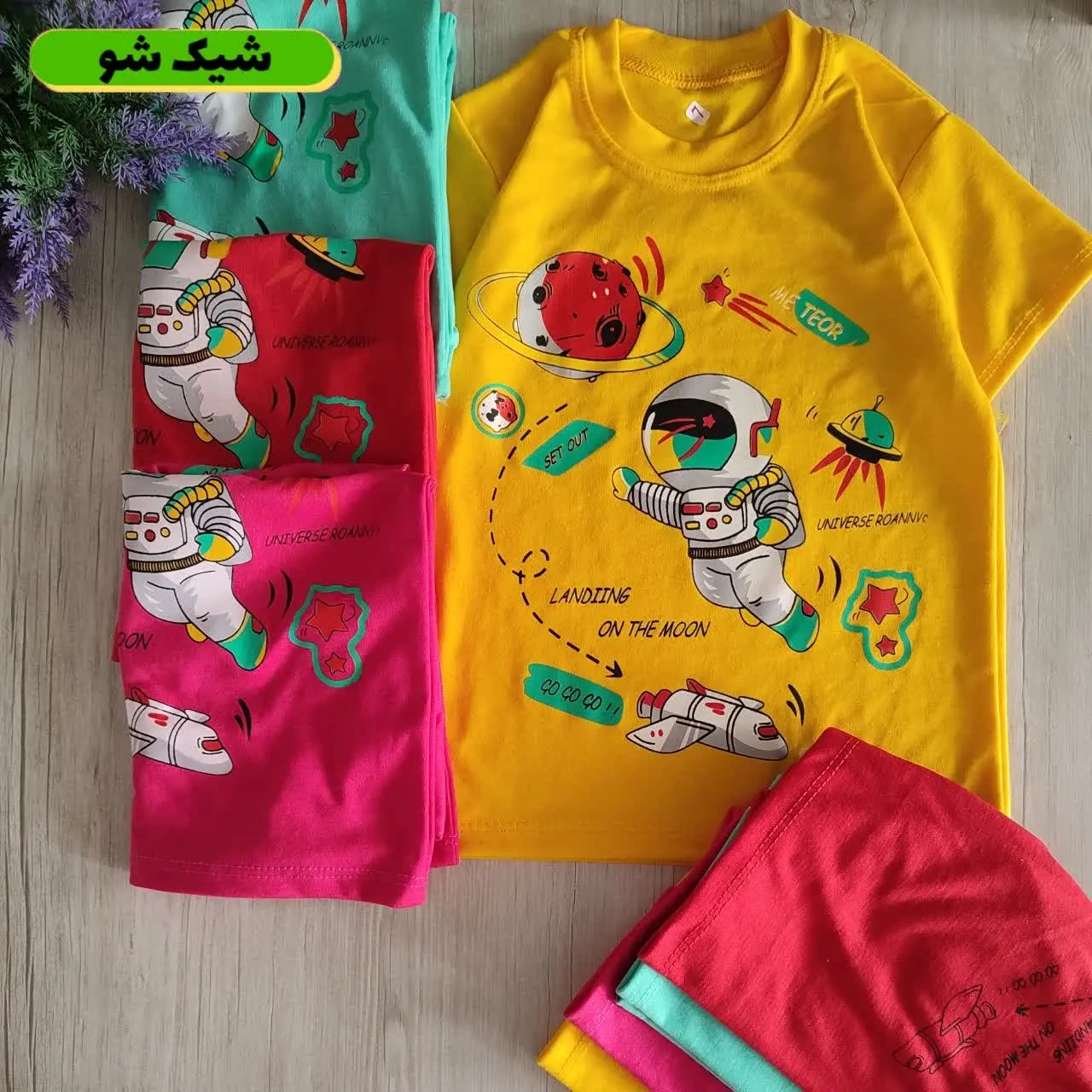 تیشرت شلوارک فصانورد سایز ۷ و ۸ 😍 
