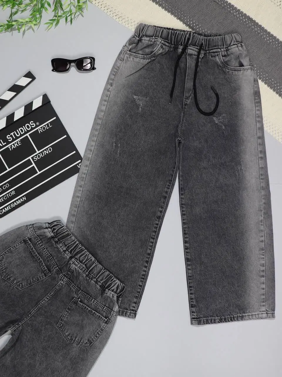 👫شلوار جین دخترانه فول بگ ز...