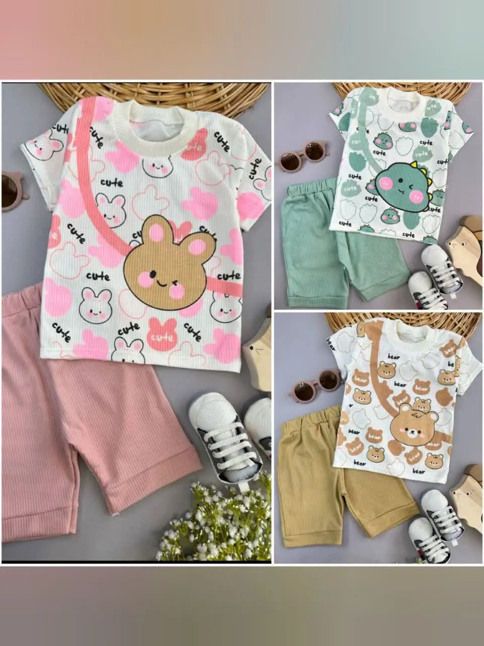 تیشرت شلوارک اسپرت کبریتی
