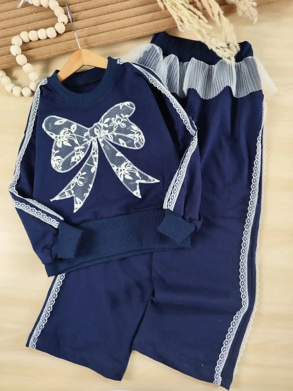 کراپ و شلوار پاپیون گیپوری