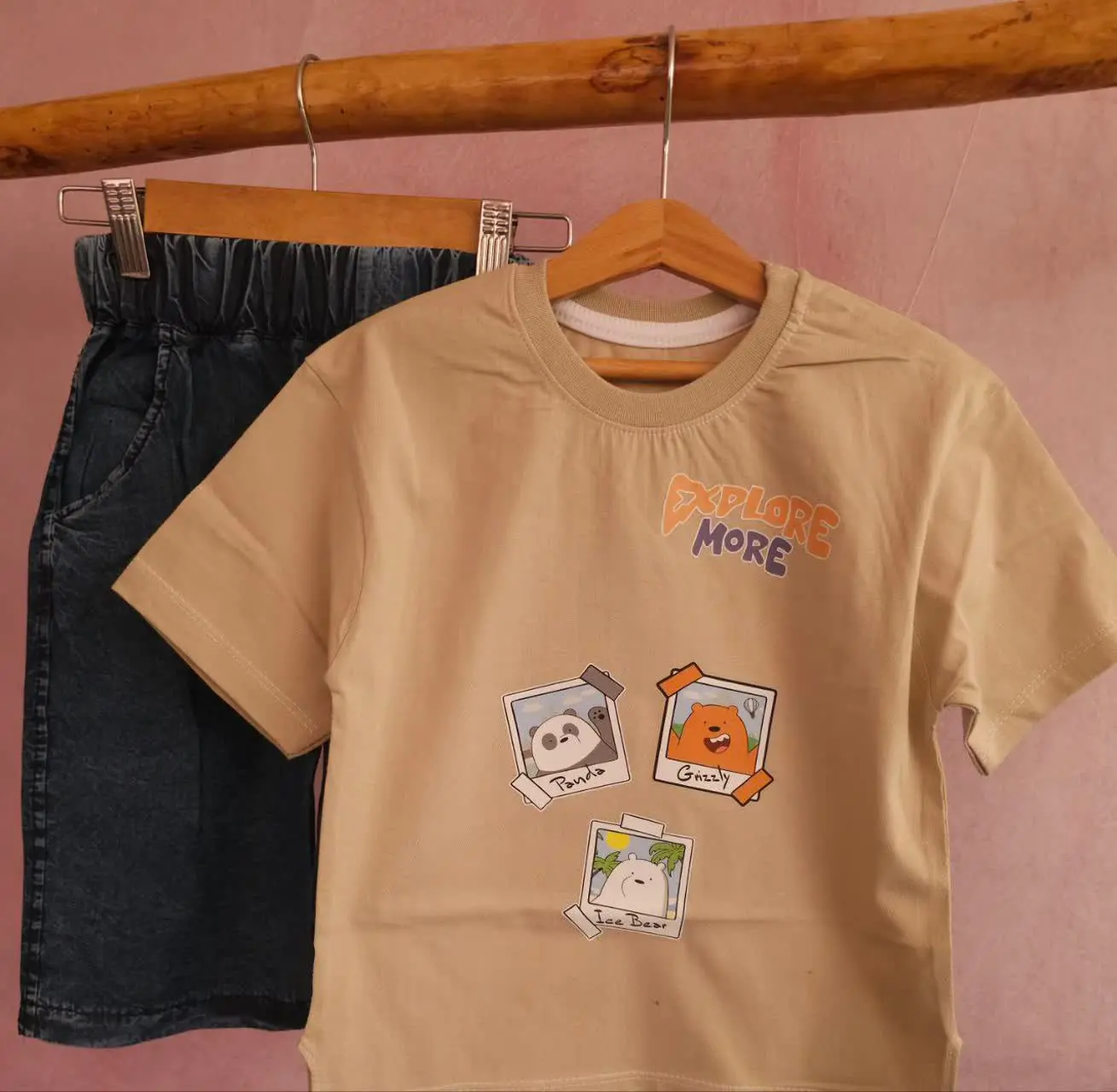 🔮ست تیشرت شلوارک اسپرت طرحexplor🔮
