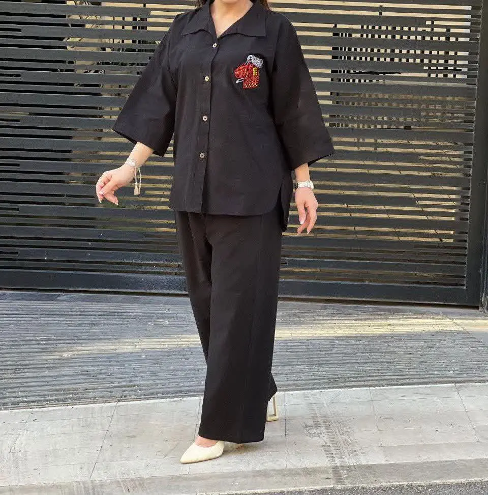 نام: ست #مانتو_شلوار لنین گلدوزی ۱۵۴۶
