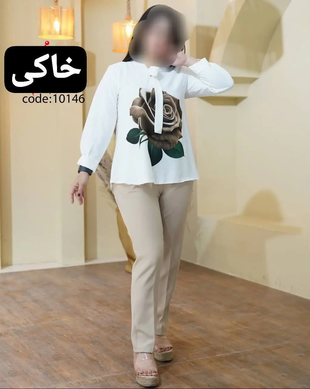 🖋نام: ست بلوز شلوار گل رز
