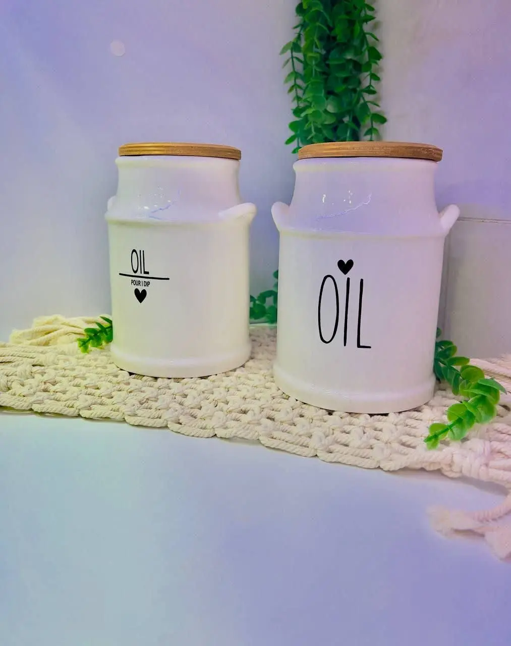 ظرف روغن سرامیکی نیم کیلویی
