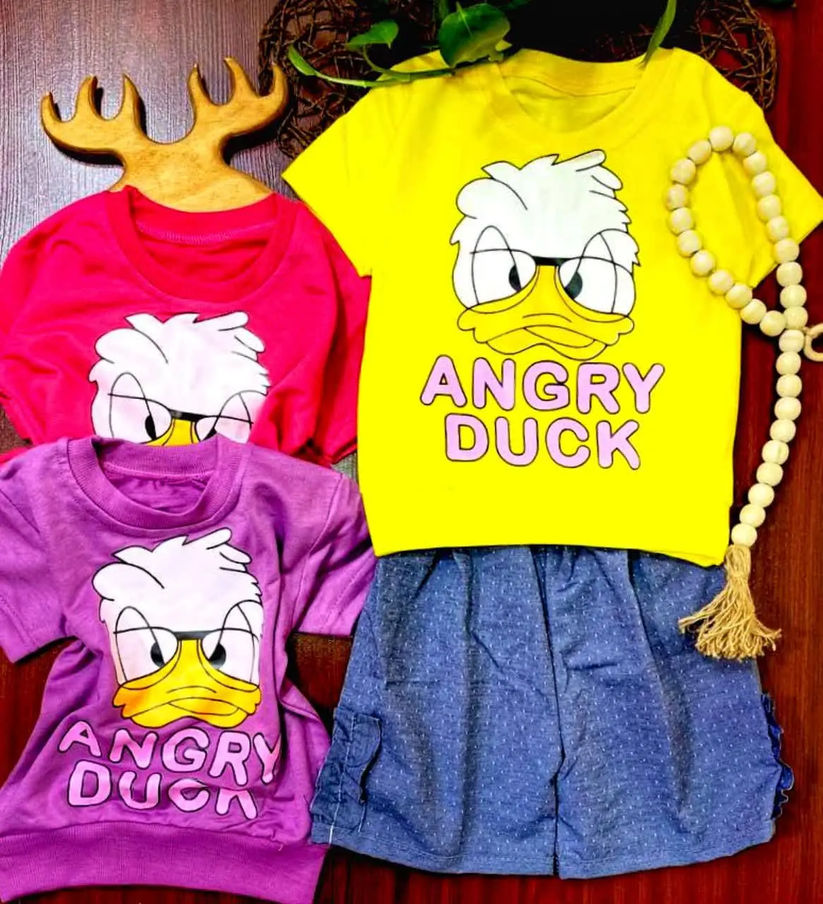 🍓 تیشرت شلوارک طرح لی 🌸 دختر
