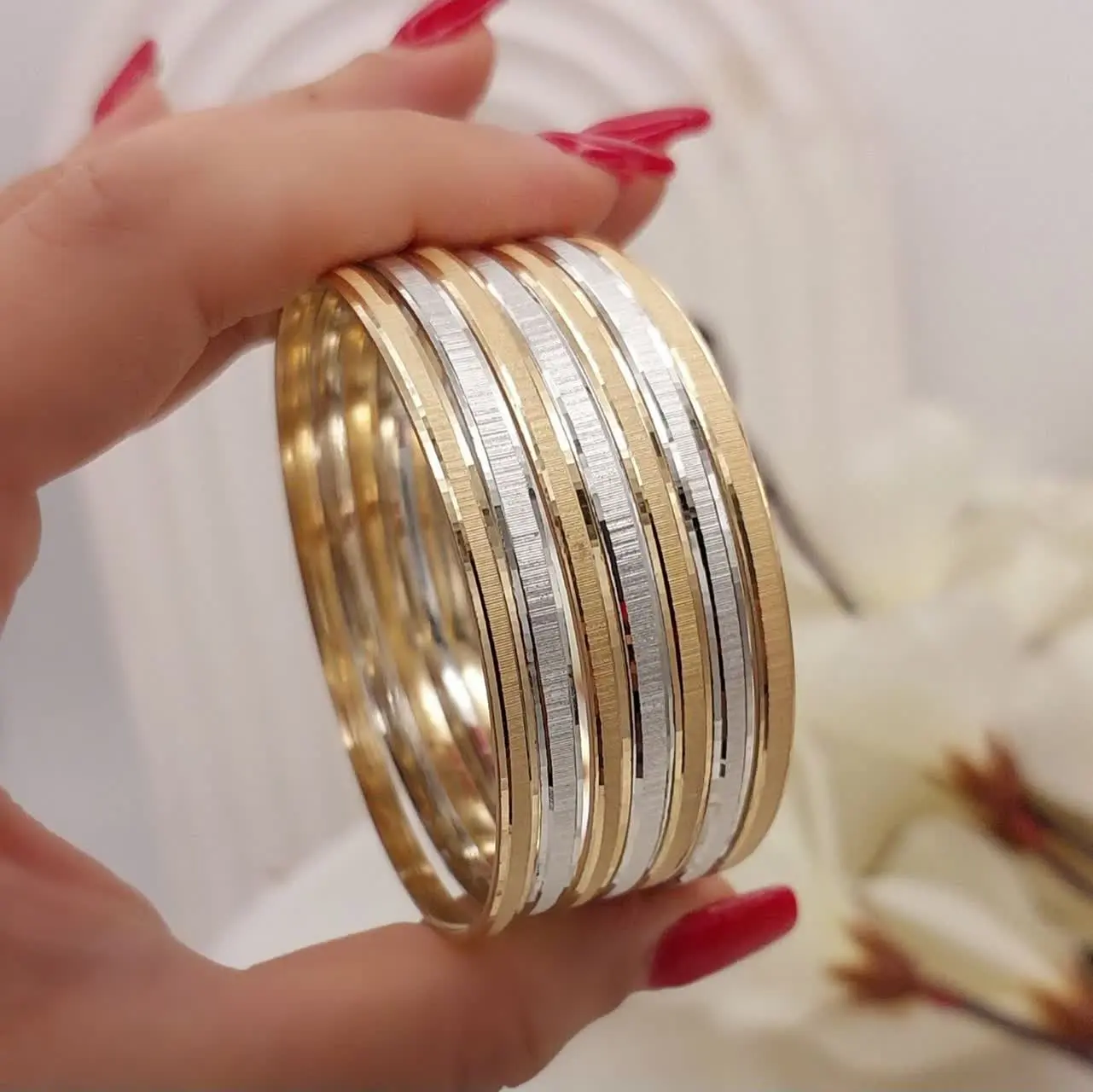 النگو طلاروس ۲ رنگ ۷ تایی ک...