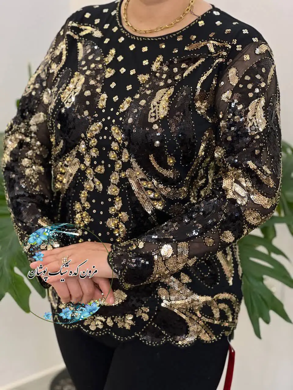 شومیز مجلسی کارشده وارداتی پشت ورو 
