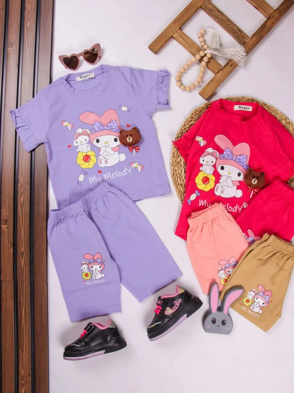 💢تیشرت شلوارک کرومی کله خرس برجسته💢
