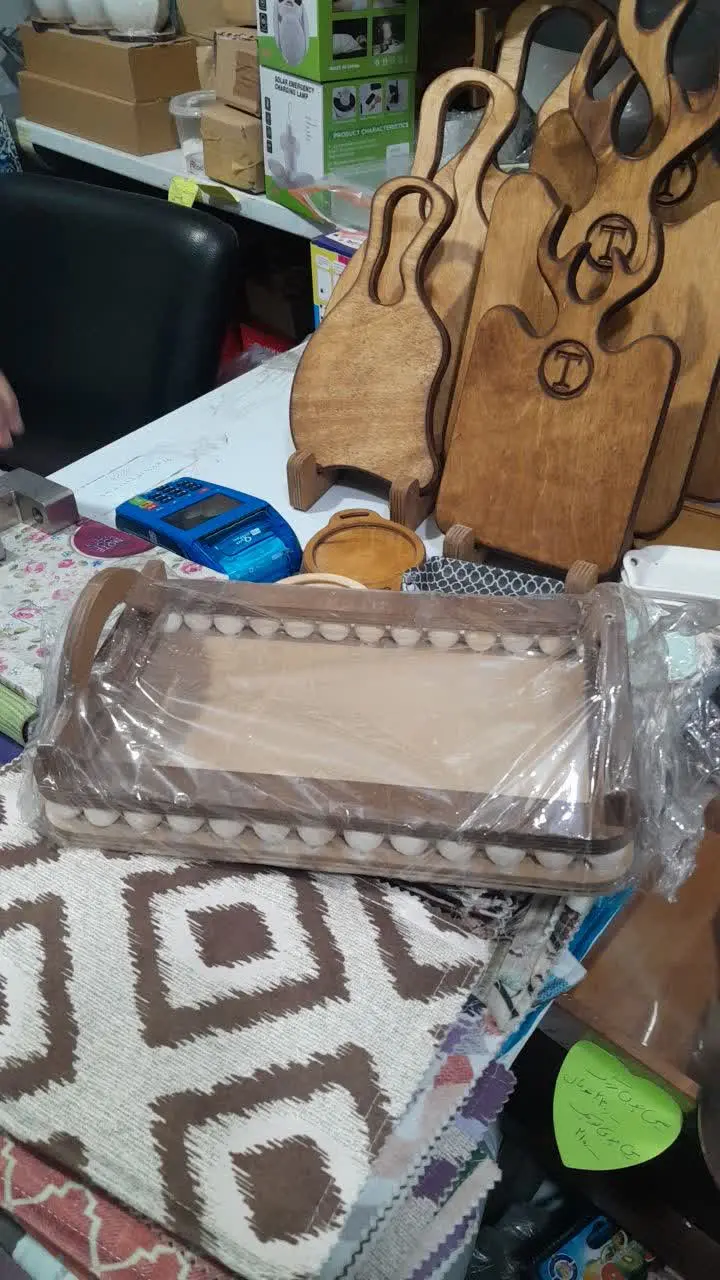 #سینی چوبی مهره دار🍓
