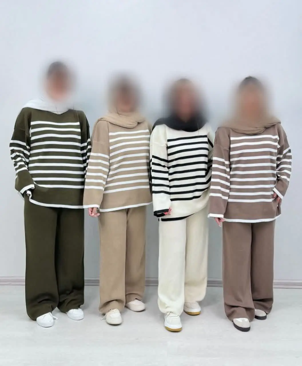 🦋نام محصول: ست بافت راه راه
