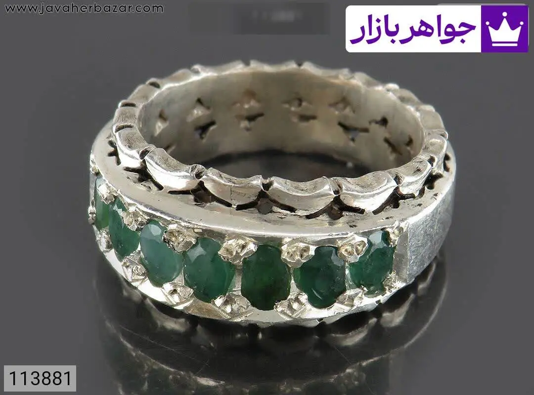 انگشتر نقره زمرد رینگی لوکس...