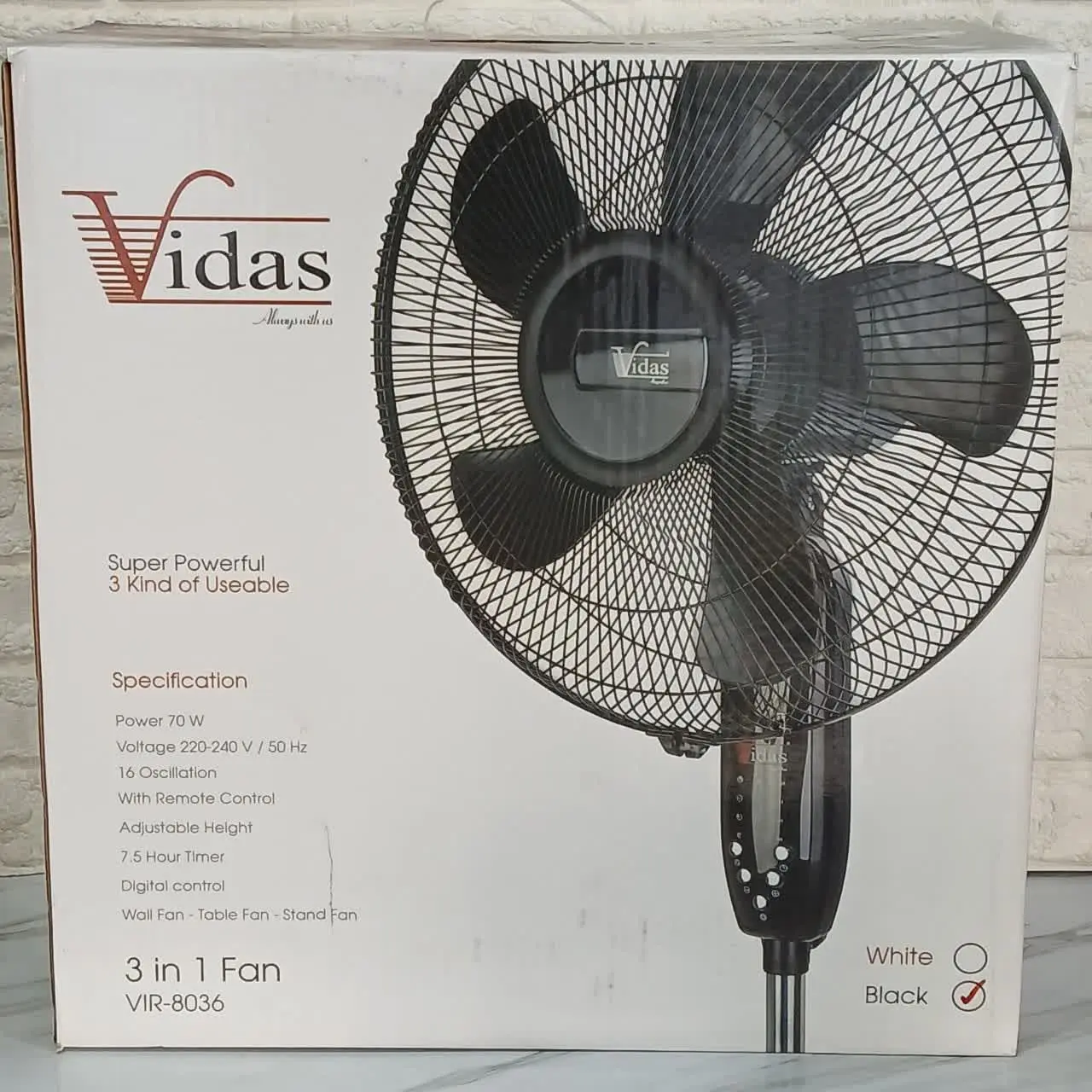 #پنکه سه کاره ویداس Vidas مدل
