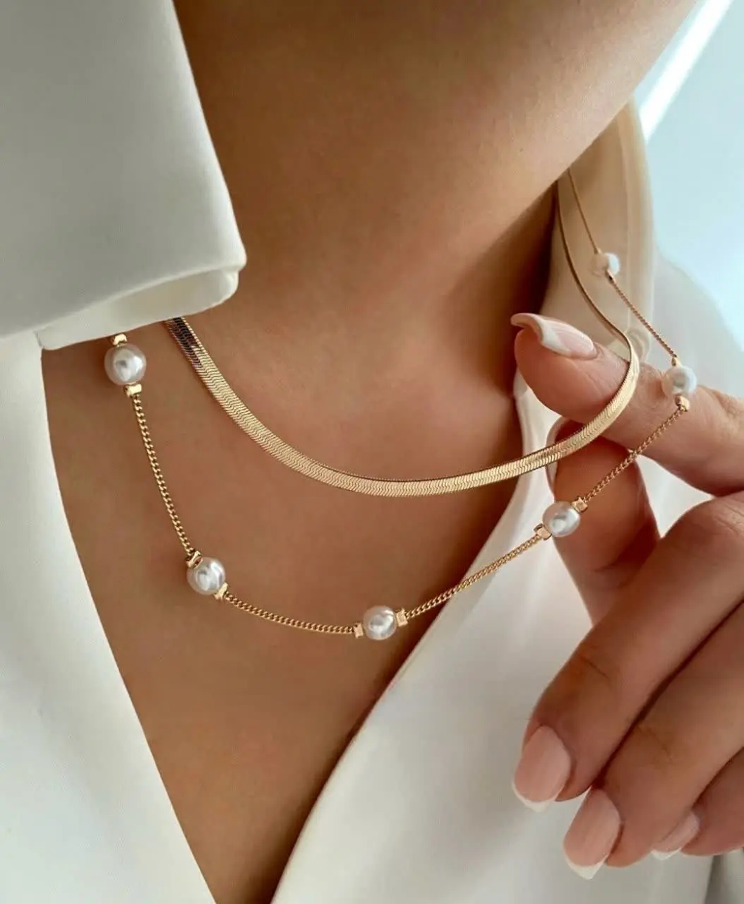 ❤️ حالا اینجا رو ببین میتونی گردنبند بالایی رو با مدل ماری هم ترکیبش کنی😍
